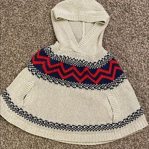OshKosh B'gosh Cream and Navy Hooded Poncho